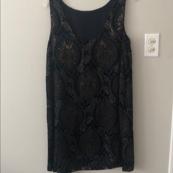 Loft Navy and Gold Cocktail Dress - Picture 2 of 3